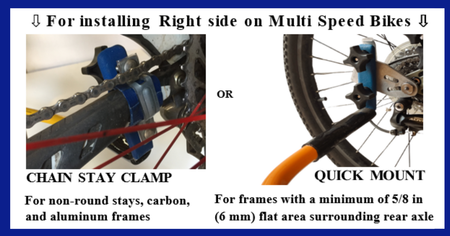 Information on the different methods for attaching the leash to your bike.