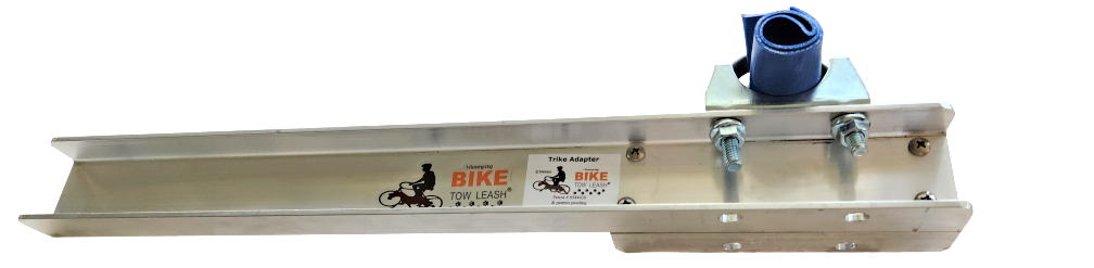 Trike Adapter for biking with dogs with trikes as seen from the side at an angle